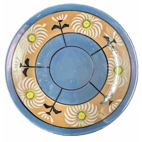 Vintage Japanese Lusterware 4 Teacups and 6 Saucers Set Iridescent Hand Painted - Picture 10 of 16